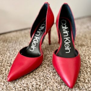 Calvin Klein Woman’s Red Heels Sz 6 - Never Worn
